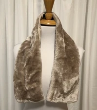 Dennis Basso Faux Fur Pull Through Scarf Tan Color
