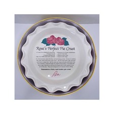 Piatto Torta Vintage Rose Levy Perfetto Ceramica Ricetta Smerlata 10' Rosso Orig. Scatola