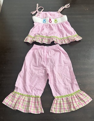 Sage & Lilly Pink Gingham Easter Bunny Set 3t