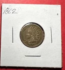 1862 US Copper Nickel Indian Head Cent! Very Fine! Civil War Days! Nice!