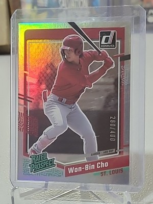 2023 Panini Donruss - Rated Prospect Won-Bin Cho #69 Career Stat Line /400 (RC)