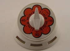 Vintage Mark Time One Hour Timer Daisy Orange Flower 1960s Retro Kitchen