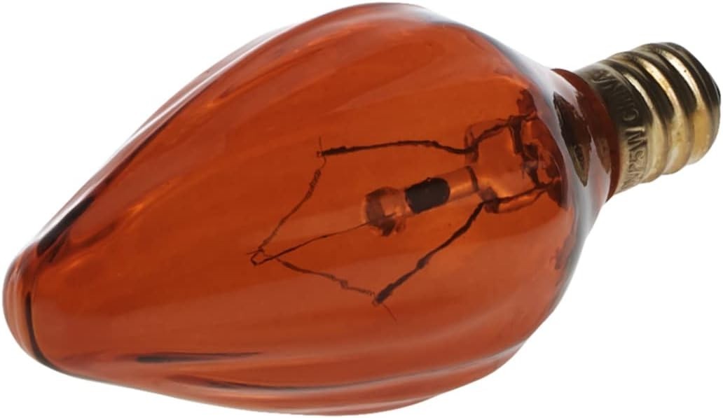 Satco S3374 Amber 120V Candelabra Base 25-Watt F10 Incandescent Light Bulb