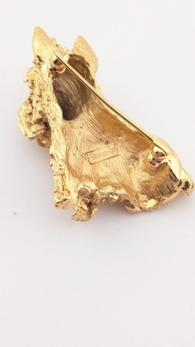 Vtg Signed Trifari Gold Tone Scottish Terrier Scottie Dog Brooch Pin - Picture 6 of 7