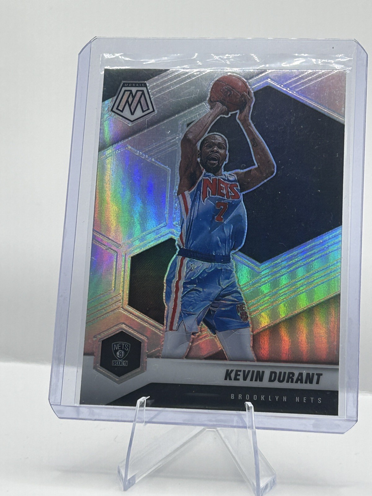 2020 Mosaic Kevin Durant Silver Prizm Parallel #7 Brooklyn Nets