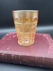 Vintage FENTON Carnival Glass Marigold "Blackberry Block" Pattern Tumbler- Glows