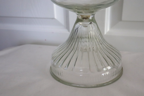 Vtg. Large Indoor Glass Kerosene Oil Lamp 18" Tall Ribbed Base Lamplighter Farms - Picture 3 of 6