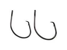 Eagle Claw L2022 6/0 Heavy Wire Offset Wide Gap Circle Hook BlackPlat 25CT