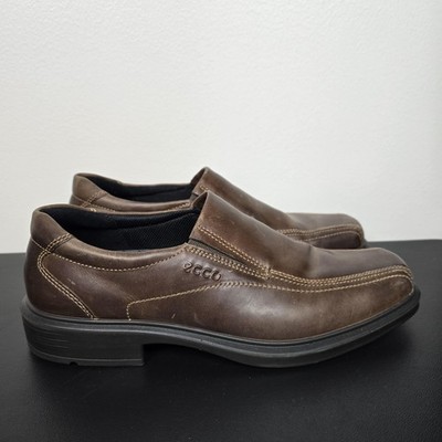 ECCO Shoes Mens Size 41 8 Brown Leather Helsinki Bike Toe Slip On Loafer Dress