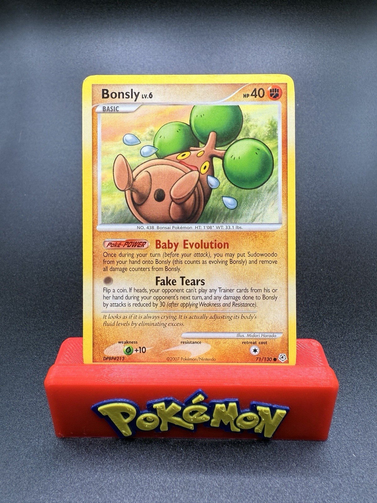 Pokemon Bonsly 71/130 Diamond And Pearl Regular LP Condition Pokemon TCG LP+
