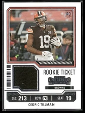 Cedric Tillman Rookie 2023 Panini Contenders Rookie Ticket Swatches Cleveland