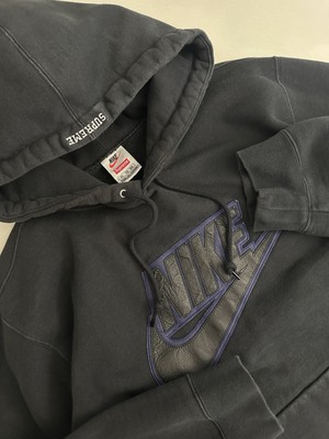 Supreme x Nike FA19 Leather Applique Heavyweight Hoodie CK6225-010