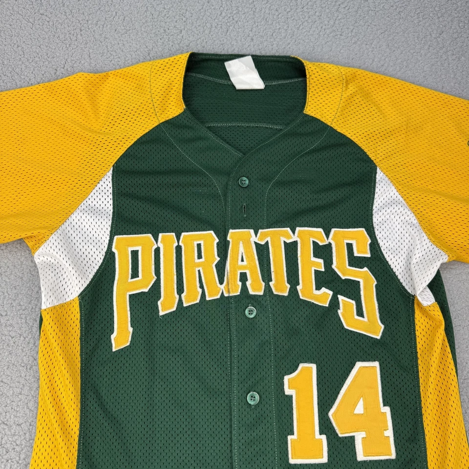 Camiseta de beisebol masculina Rockport‐Fulton Texas Pirates média 42 Rawlings 14 - Imagem 3 de 4