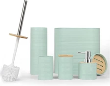 Juego de accesorios de bano gris set de 6piezas de accesorios para bano