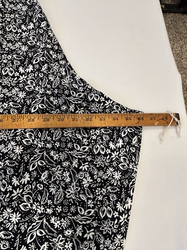 d&co Sleeveless Handkerchief Hem Dress L Black White Floral Stretch Knit Casual - Picture 4 of 9