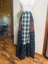 VTG 60s 70s Rare Levi  s Wool Plaid Patchwork Skirt 24-25  Hippie Boho Big E