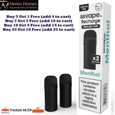 88Vape Recharge Vape Kit and Pods @ 10 for £4.19 | 88 Vape |Opt Charger |88  Vape