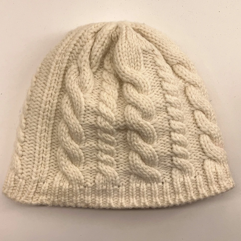 Sombrero de invierno The North Face marfil mezcla lana tejido cable forrado polar Foto 2 de 4