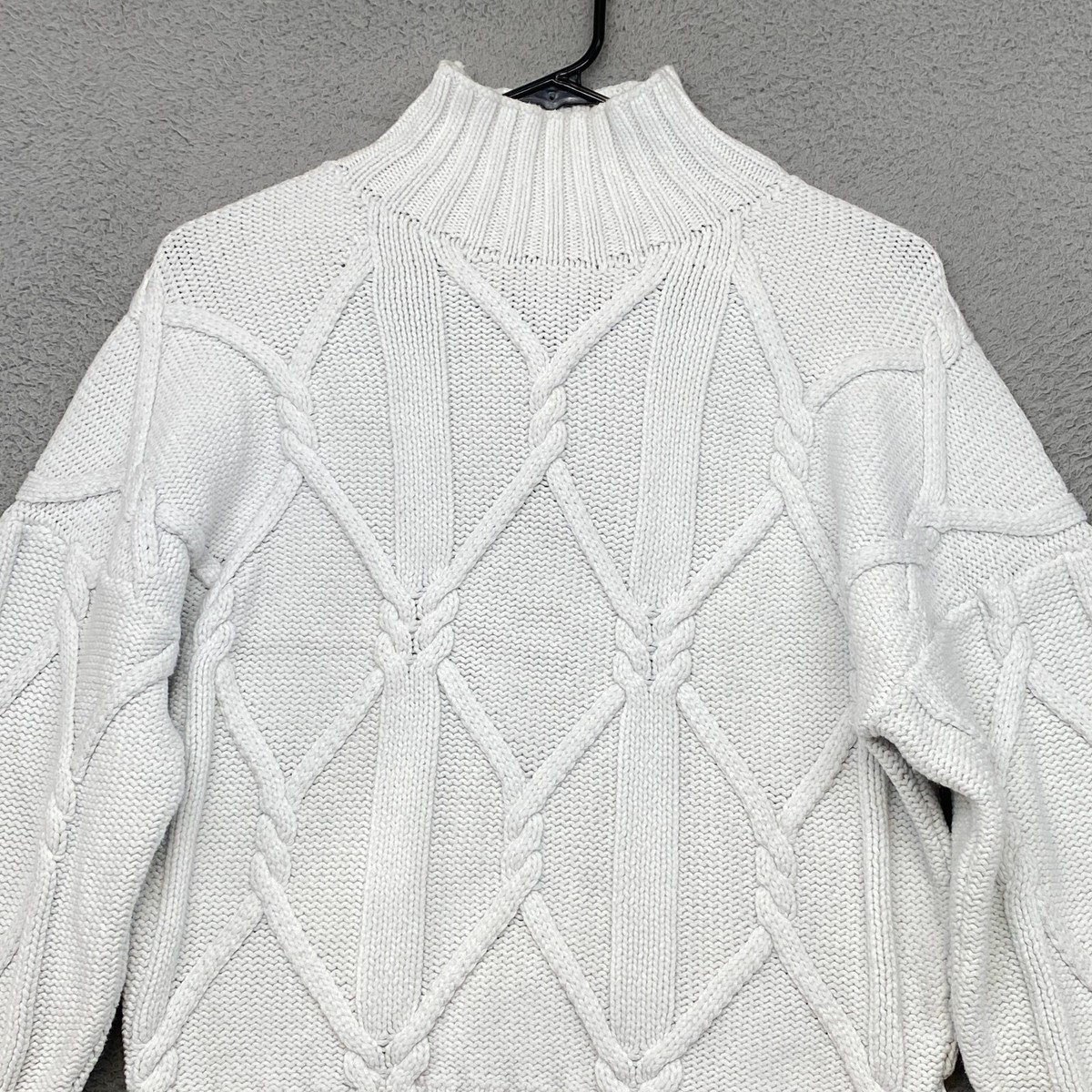 J. Crew Collection Sweater Womens Small Cable Knit Knot Rope Mock