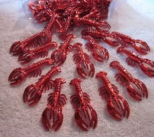 3 DOZEN (36 pieces) RED CRAWFISH TRINKETS 70m...
