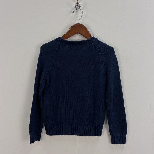 LANDS END Boys Small 4 Pullover V-Neck Long Sleeve Sweater Top Blue Cotton R25 - Picture 4 of 5
