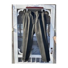 Vtg  60's JCPenney BIG MAC Olive Green Work Pants Trousers No-Iron Cuffed 32/33