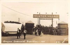 Oregon Centennial Expo Frontier Village Entrance Real Photo Postcard AA30088