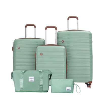 Luggage Sets 5 Piece Suitcase Set,PP Hardshell Carry on Suitcase Set w/TSA Lock