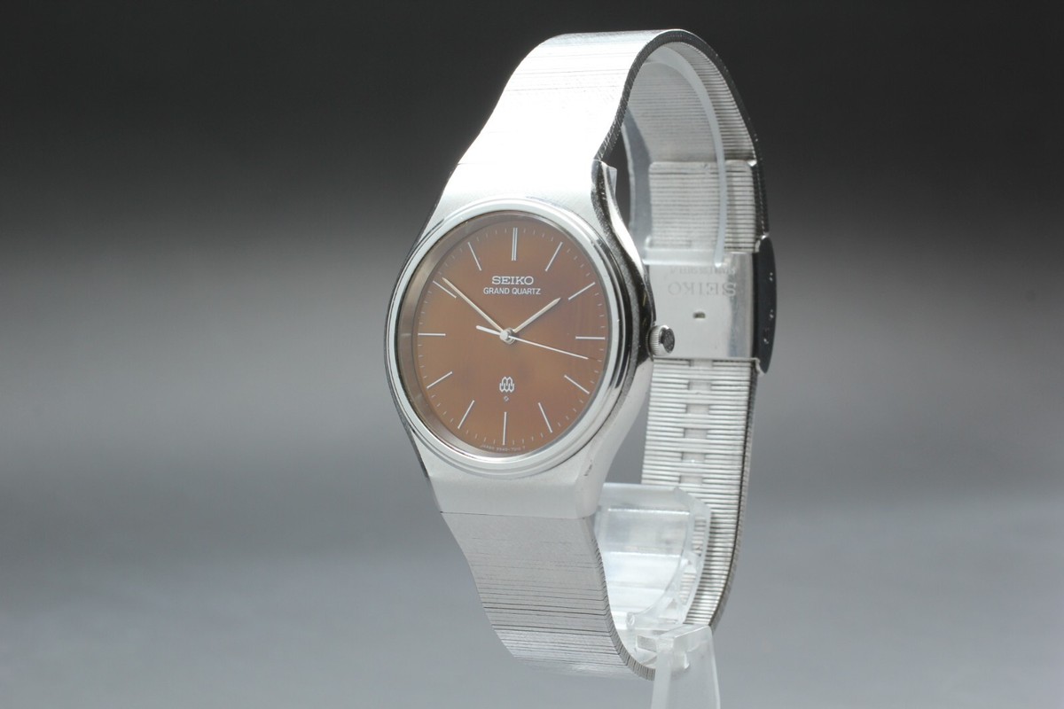 け*た様 [d004]アンティーク　セイコー腕時計　9940-7010 グランド N MINT+] Vintage SEIKO Grand Quartz 9940-7010 GQ Twin Brown