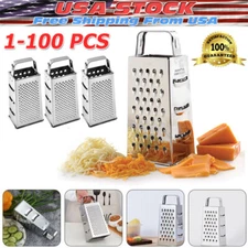 Kitchen Stainless Steel 4-Sided Box Food Grater Vegetable Cheese Slicer Shredder