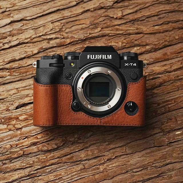 Handmade Genuine Real Leather Half Camera Case Bag Cover for FUJIFILM X