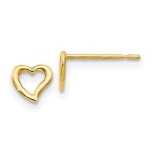 Real 14kt Yellow Gold Madi K Children's Heart Post Earrings