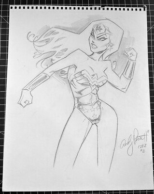 Signed Original Andy Pruitt Pencil Sketch C2E2 11X13