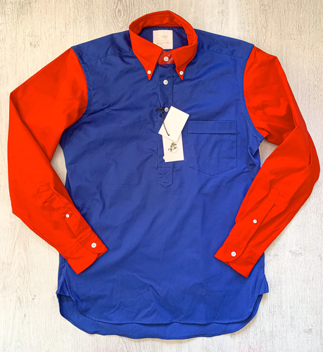 Drake's ALD Aime Leon Dore Colour Block Blue & Red Shirt XS - 第 1/6 張圖片