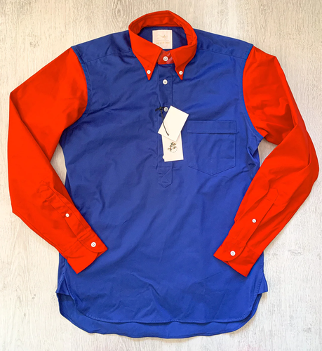 Drake's ALD Aime Leon Dore Colour Block Blue & Red Shirt Small - Picture 1 of 6