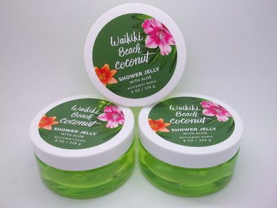 Bath & Body Works Waikiki Beach Coconut Shower Jelly w/ Aloe 8oz S/3 #368