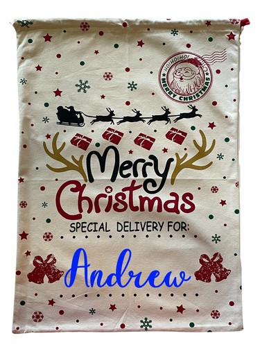 Christmas Santa Bag Gift Sacks Presents Bag | Name on Christmas Sack Included - Picture 18 of 87