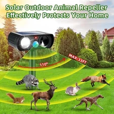 Ultrasonic Yard Animal Repeller with Lighting