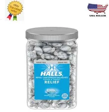 Halls Relief Mountain Menthol Sugar Free Cough Drops, Bulk Cough Drops, 225 Drop
