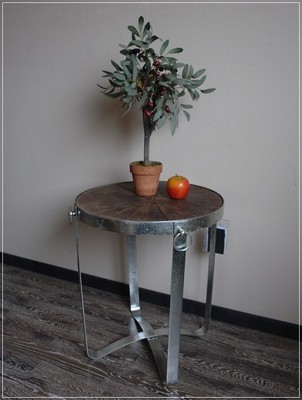 Couchtisch Beistelltisch Holz Metall Rund Shabby Industrie Design Neu H60 Ebay
