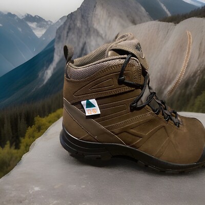 Haix Black Eagle Safety 52 Mid Boot Men Size US 14 M Leather Brown Black 620018