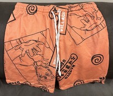 Naruto Shippuden Collection Boys Pajama Shorts Small With Adjustable Tied Waste