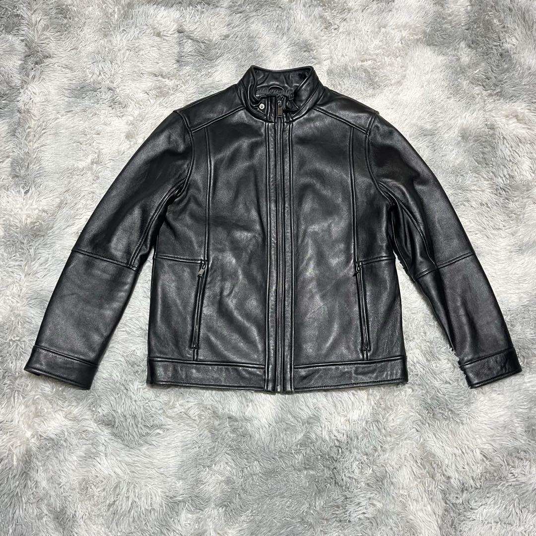 Boston Harbor Leather Single Riders Jacket Black Men's Size Boston Harbor Leather Single Riders Jacket Black Men's Size