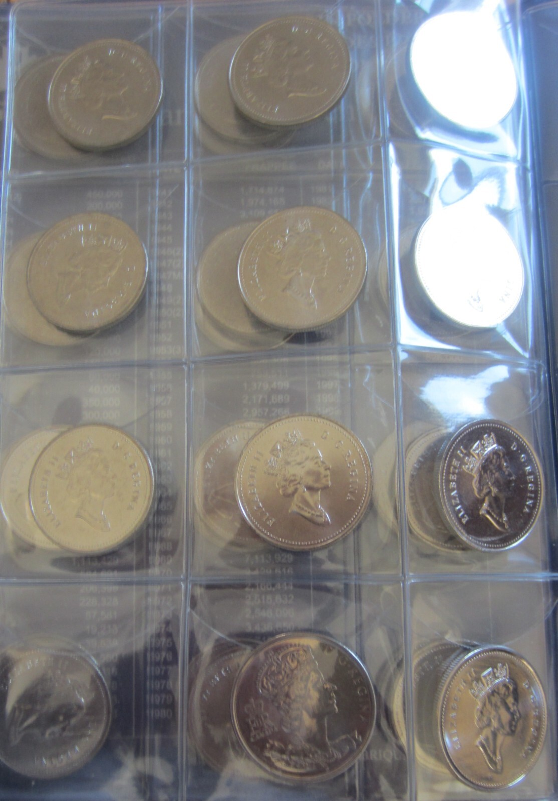 Set of Canada Fifty Cents 1968-2017. 48 Half Dollar Coins UNI-SAFE Blue 50-cents