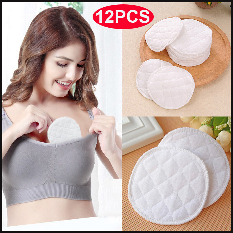 12pcs Organic Washable Breast Soft Pads Reusable Nursing Pads for