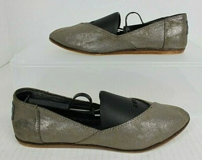 TOMS Metallic Bronze Suede Women's Jutti Ballet Flats Pointed Toe Style Size 6 - Image 1 of 4