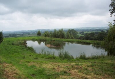 Photo 6x4 Medieval Fishpond Kington Magna The pond in the field below All c2007