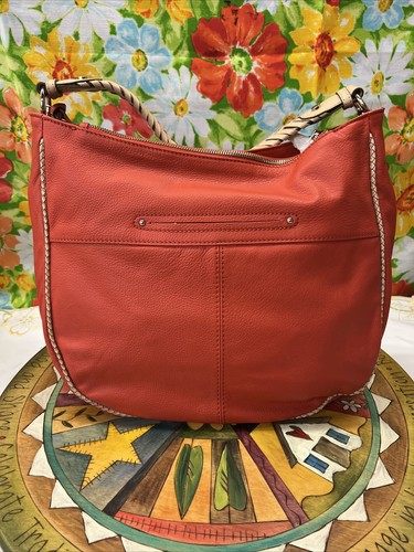 b makowsky Lederhandtasche orange. Geflochtener Griff. Weich. Magnetverschluss Neu - Bild 3 von 9
