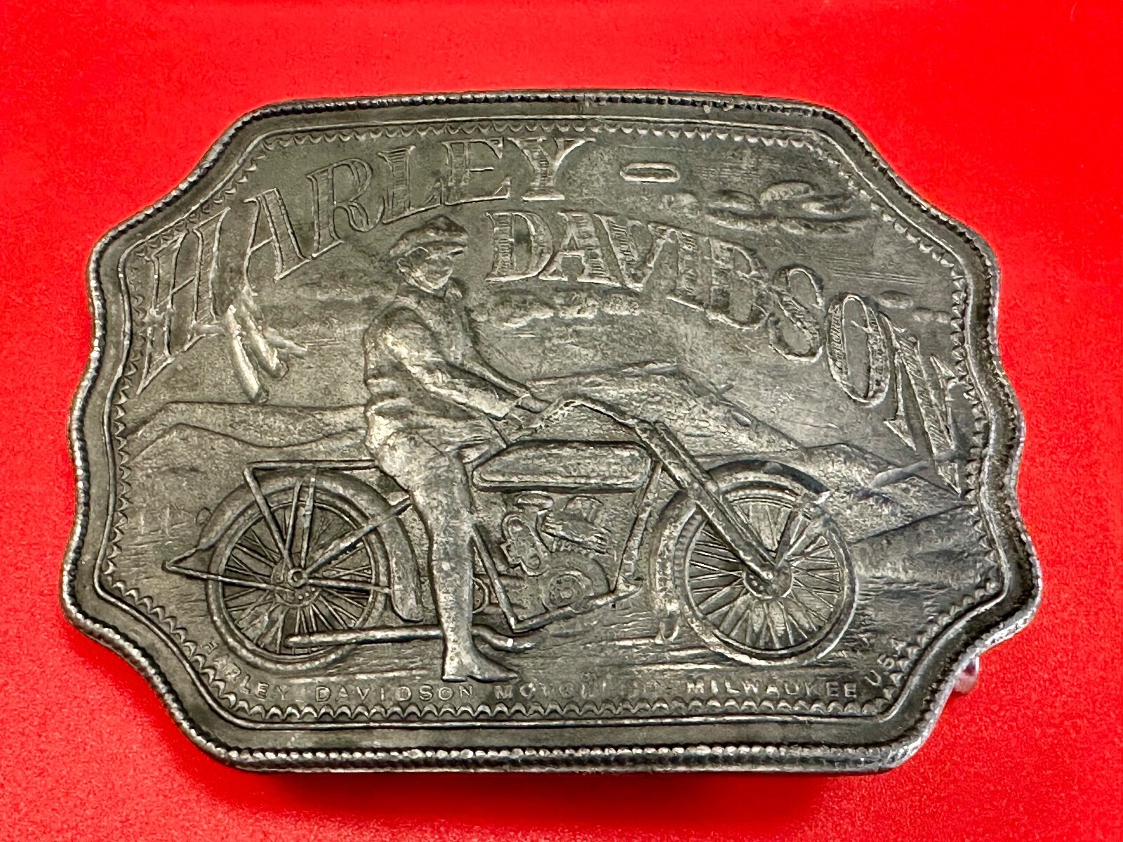 Collectors Harley Davidson Motorcycles Montauk Silver Co Belt Buckle,  England 