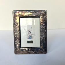 MW Silver Plated Christening Baby Child Photo Frame Sheffield England